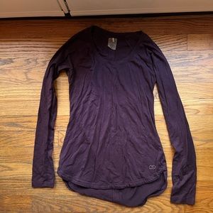 Calia by Carrie long sleeve active top in plum